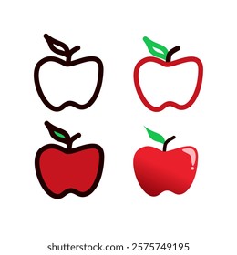 red apple fruit set design