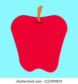Red apple fruit in a simple minimalism vector art style