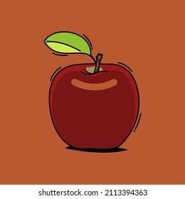 red apple fruit vector design