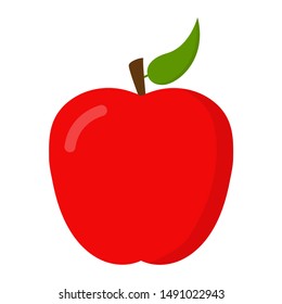Rote Apfelfrucht. Vektorgrafik-Symbol, Logo einzeln auf weißem Hintergrund