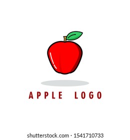 Red apple fruit. Vector illustration icon, logo isolated on white background