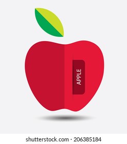red apple, fruit vector illustration
