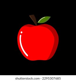 red apple fruit vector illustration
