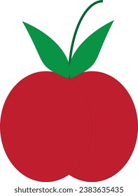 Red apple fruit. Vector illustration

