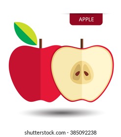 Ilustración vectorial de manzana roja