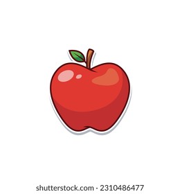 red apple fruit, red apple vector logo design.