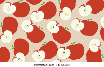 Red apple fruits background pattern