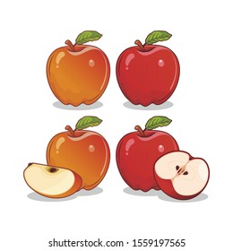 Red Apple Fruits Illustration Vector