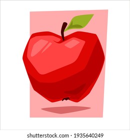 manzana roja, ilustración divertida, vector