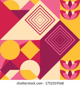 Red as apple, golden as the sunset goes down. I bring you this fine decorative pattern!