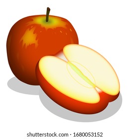 Red Apple good fruit for everyone. vector.