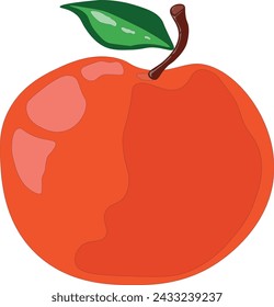 red apple with a green tail