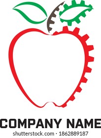 manzana roja. Medio dibujo de línea de arte y medio aparejo de línea. Vector de concepto. 
