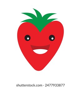 Roter Apfel mit glücklichem Gesicht auf weißem Hintergrund