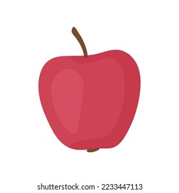 manzana roja como bocadillo saludable después de la comida ilustración vectorial. Dibujo de caricatura de fruta para el almuerzo en la escuela o la oficina con fondo blanco. Descanso de almuerzo, comida orgánica, concepto de dieta