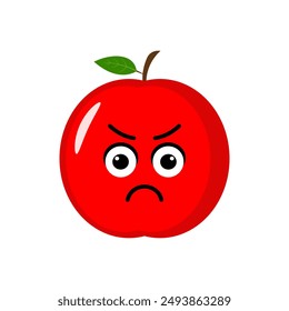 Red Apple Icon Emoji Vektorillustration. Illustration Apfel isoliert auf weißem Hintergrund