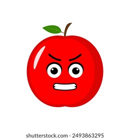 red apple icon emoji vector illustration. Illustration apple isolated on white backgrounds