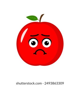 red apple icon emoji vector illustration. Illustration apple isolated on white backgrounds