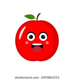 red apple icon emoji vector illustration. Illustration apple isolated on white backgrounds
