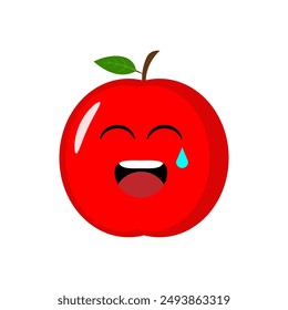 red apple icon emoji vector illustration. Illustration apple isolated on white backgrounds