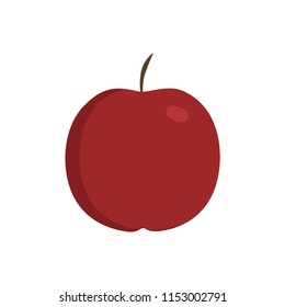 Red apple icon in flat design.
