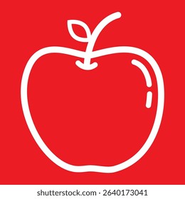 red apple icon in flat design for web and graphic design