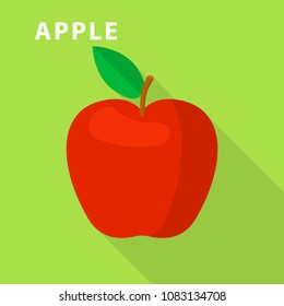 Red apple icon. Flat illustration of red apple vector icon for web design