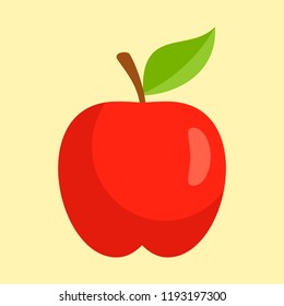 Red apple icon. Flat illustration of red apple vector icon for web design