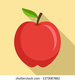 Red apple icon. Flat illustration of red apple vector icon for web design