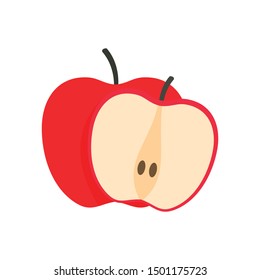 Red apple icon. Flat illustration of red apple vector icon for web design