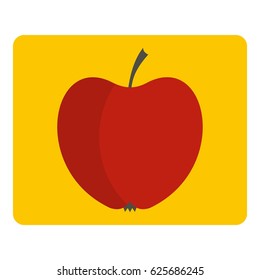 Red apple icon flat isolated on white background vector illustration