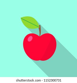 Red apple icon. Flat style vector illustration