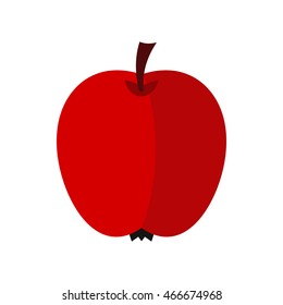 Red apple icon in flat style on a white background