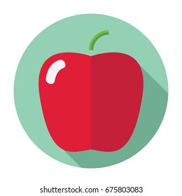 Red apple icon. Flat red apple icon. Red apple vector