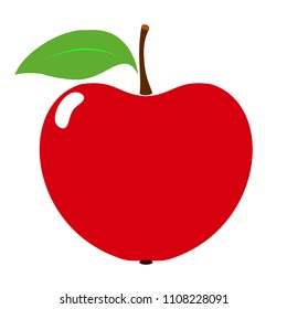 Red Apple. icon apple fruit on a white background. Healthy food. Vector illustration