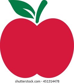 Red Apple icon with green leaf