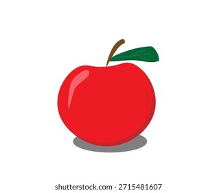 manzana roja, icono, aislar, sobre un fondo blanco,