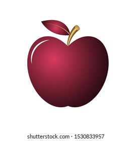 Red apple icon isolated on white background.Vector.