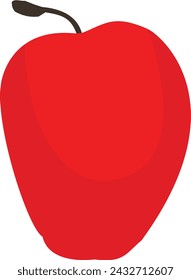 Icono de manzana roja, manzana roja aislada en blanco