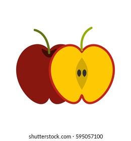 Red apple icon isolated on white background vector illustration