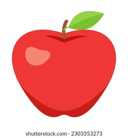 Red apple Icon Isolated Vector. Emoji red apple Illustration On White Background