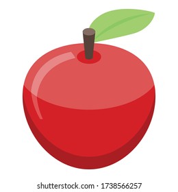 Icono de manzana roja. Isométrico del icono del vector de manzana roja para el diseño web aislado en fondo blanco