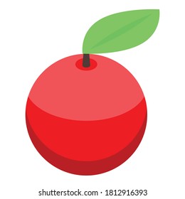 Roter Apfel-Symbol. Isometrisch aus rotem Apfel, Vektorsymbol für Webdesign einzeln auf weißem Hintergrund