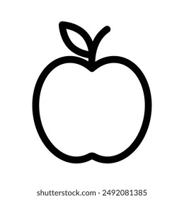 Rotes Apfel-Icon lineare Logo-Markierung in Schwarz und Weiß