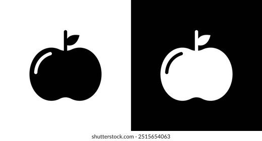 Red apple icon logo set vector