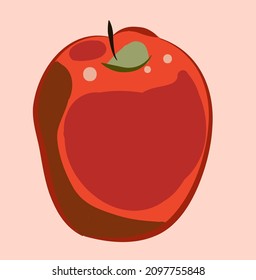 red apple icon on pink background vector illustration