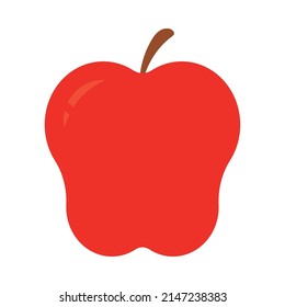 rotes Apfelsymbol auf weißem Hintergrund