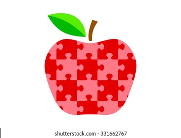 Red apple icon on white background