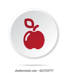 Red Apple icon on white web button