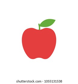 Red apple icon, simple design, Apple icon clip art. Clipart cartoon fruit icon.